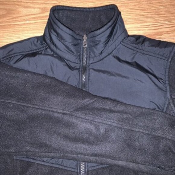 Columbia Fleece Nylon Windbreaker Jacket Men’s Large Black Full Zip - Picture 1 of 9